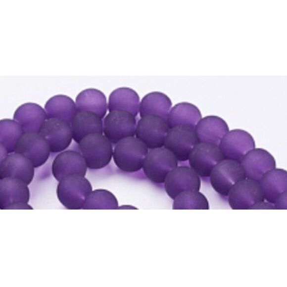 8-9MM Frosted Purple Jade Beads-ONE Gemstone Bead Strand-Jewelry Supplies NWT - Picture 2 of 3
